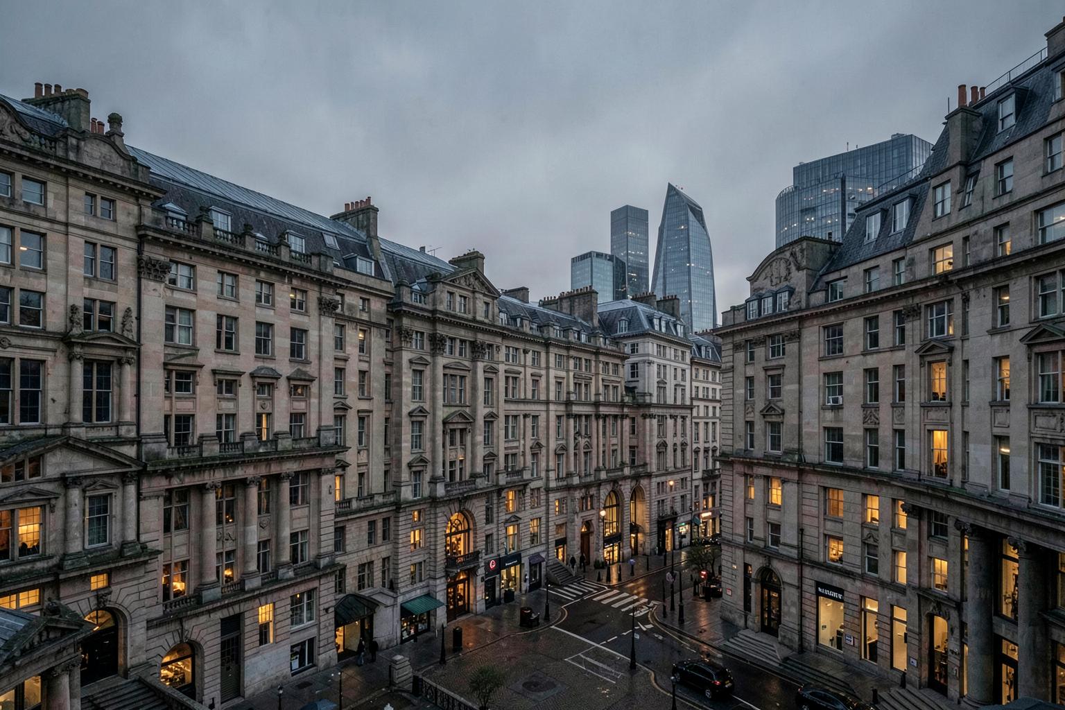 A UK business district skyline